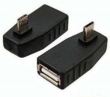 Переходник USB A гнездо - micro USB A штекер угол (Разъем usb USB 2.0 AF/Micro 5Pin) 95143