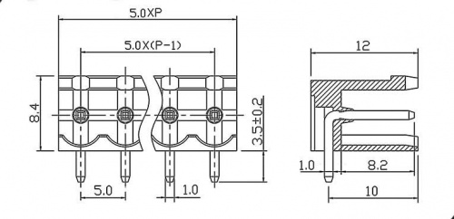 Клеммник разрывной XY2500R-A-04P 5mm (107698) фото 2