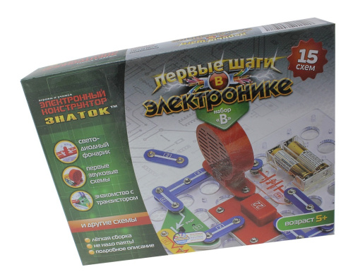 Конструктор электронный Знаток Набор "B" 15 схем