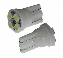Лампа авто T10-4SMD LED-4 белый (Освещение для авто T10 0.3W 4LED 3528 20-22Lm) (97197)