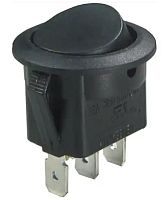 Выключатель ON-ON 3P 12A 250v D= 20мм круг вогнут. черный SC777