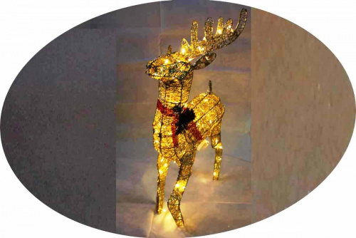 Гирлянда фигура "Олень" 80 см , золото LED (2050-80) фото 2