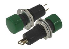 КНОПКА ON-(OFF) 2P 1А 250v 1A 250v 12 мм, круглая, зеленая без фиксации PBS-16B 