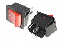 Выключатель OFF-ON 4P 15A 250v, 25х22мм с подсветкой красный (КСD4- 201N11CRBA)