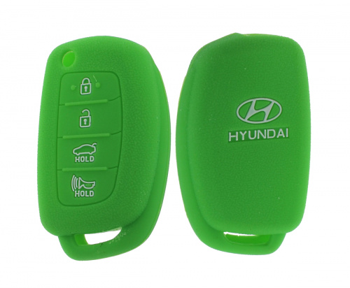 Чехол брелока  Hyundai KB-L056 (4-кнопки)на выкидной Sonata (Зеленый)