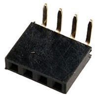 Разъем PBS-4R (DS1024-1x4R) 1х4pin 2.54мм гнездо на плату угловой 