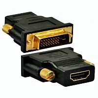 Переходник DVI штекер - HDMI гнездо пластик GOLD (5-883G)