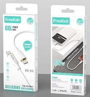 Шнур Type-C штекер - Type-C штекер 1м PD60w силикон FreeKnit KH-63