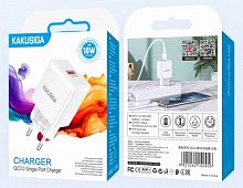 Блок питания 1*USB QC18w в розетку белый Kakusiga KSC-1258