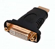 Переходник HDMI штекер - DVI гнездо пластик GOLD (17-6807) (5-880G)