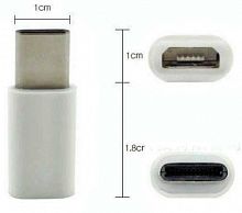 Переходник microUSB гн - USB Type C 5pin шт (USB3.1)  БЕЛЫЙ (3143)