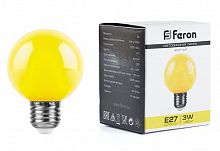 Белт-лайт Лампа E27 G60 3W желтая Матовая Feron LB-371