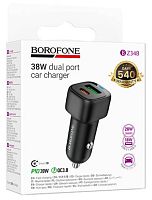 Блок питания авто USB QC18w +Type-C PD20w Borofone BZ34B