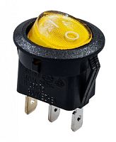 Выключатель ON-OFF 3P 12A 250v D= 20мм круг с подсветкой желтый SC777 #153B 68415741 2200000044181