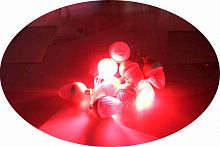 Гирлянда нить,красный, 4м,белый провод LED-10 длина 60мм,, диам.40 шишки стробоскоп на ёлку, 