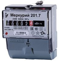 Эл/счётчик МЕРКУРИЙ 201.5(7) (5-60А 1ф. 1кл.т.,мех.экран)