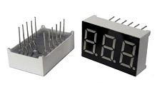 Индикатор светодиодный 7 сегментов 3 разряда 23x14x8мм E30361-L-C-8-W красный