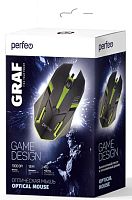 Мышь проводная Perfeo Grafl USB игровая черная с подсветкой 7 цветов 3 кнопки 2400 dpi 