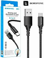 Шнур USB A штекер - Type-C штекер 1м 3А нейлон Borofone BX54