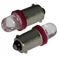 Лампа АВТО BA9S LED-1  8мм 4-х  60* bulbs красный