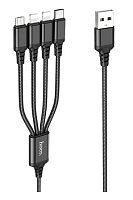 Шнур USB штекер - 2Lightning+Micro+Type-C 4в1 2A 1м Hoco X76 Super