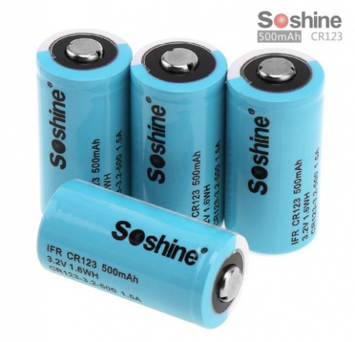 Аккумуляторная батарея Soshine CR123 3,2 V 500mAh IFR LiFePO4 