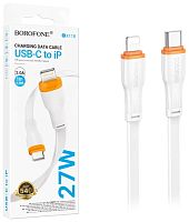 Шнур Type-C штекер - Lightning 1м 3А PD27w плоский Borofone BX118