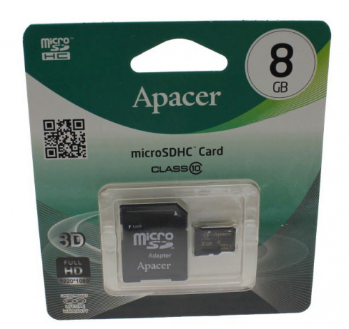 Карта памяти    8 Гб microSD  Class 10 Apacer TransFlash