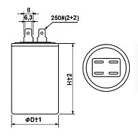 Конденсатор  60 µF  450v CBB60 пусковой