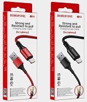 Шнур USB A штекер - Lightning 1м 2,4A нейлон Borofone BX54