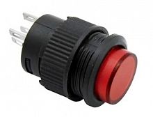 Кнопка OFF-ON 3P, 3A 250v, D=15мм, с подсветкой.LED 3v красная r16-503ad-r lock (83048)
