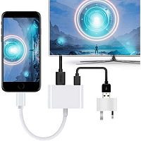 Адаптер (переходник), Lightning (шт) - HDMI/Lightning (гн), 15см, Орбита OT-AVW53
