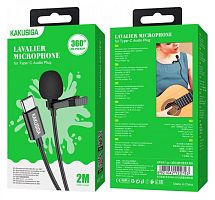 Микрофон с держателем в петличку штекер Type-C 2м Kakusiga KSC-763 