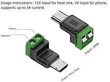 Разъем micro-USB беспаечный на винтах 3A штекер