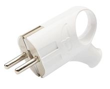 Вилка угловая с кольцом с/з 16A белая REXANT