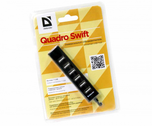 Разветвитель USB QUADRO SWIFT 7 портов USB2.0  фото 2