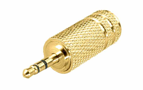 Переходник 2,5 шт.<> 3,5 гн. стерео GOLD фото 2 Переходник 2,5 штекер - 3,5 гнездо стерео GOLD фото 2
