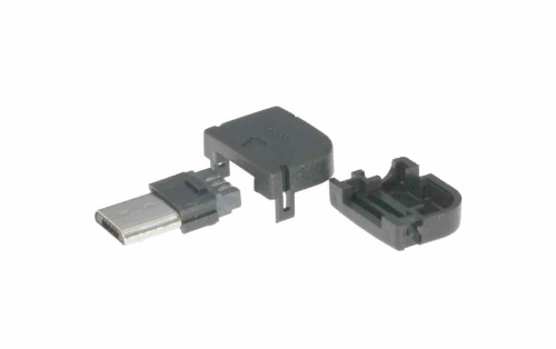 Разъем micro USB А штекер 5PIN под пайку угловой (HW-MC-5M-023) фото 2