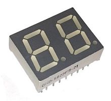 Индикатор светодиодный 7 сегментов 2 разряда 25x19x8мм GND-5622FS красный