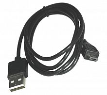 Шнур USB A штекер - micro USB штекер 1м черный в пакете ROBITON P5