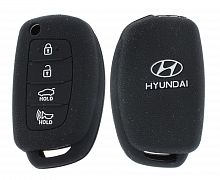 Чехол брелока  Hyundai KB-L056 (4-кнопки)на выкидной Sonata (Черный)