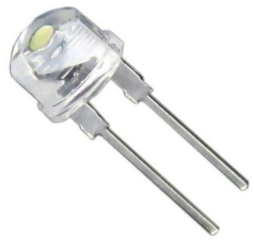 Светодиод 8мм красный прозрачный 6cd  "соломенная шляпка"