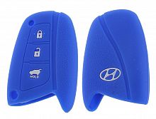 Чехол брелока  Hyundai   KB-L060 (3-кнопки)2013.IX45,New Santafe(синий