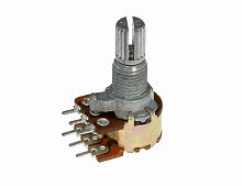 Резистор переменный  500 кОм стерео  RK-1233N2-B-2x500 kOm-KC-17mm WH148