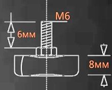 Винт M6 x 6 мм, нержавейка + дюраль