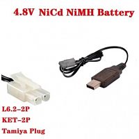 ЗУ для Ni-MH аккумуляторов 4,8v 250mA, LED, USB, шнур 2-pin L6.2-2P KET-2P Tamya plug 50 см. 
