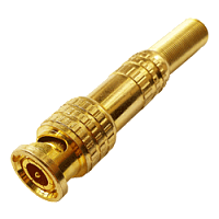 Разъем BNC штекер с амортизатором коаксиального кабеля (пружинка) (GOLD)