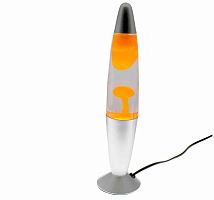 Светильник LAVA LAMP 35cm настольный прозрачно-оранжевый, корпус серебро