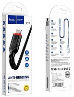 Шнур USB A штекер - Lightning 1м 2,4A нейлон с защитой от изломов Hoco X59