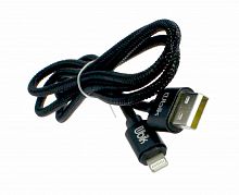 Шнур USB A штекер - iphone 5\6 штекер 1м 3A черный carbon UL01 UBIK 